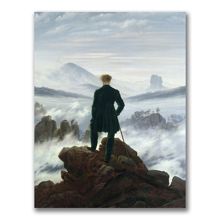 Caspar Friedrich 'The Wanderer Above The Fog' Canvas Art,35x47